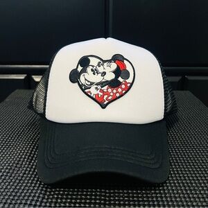 Black & White Mickey & Minnie Disney Trucker Hat